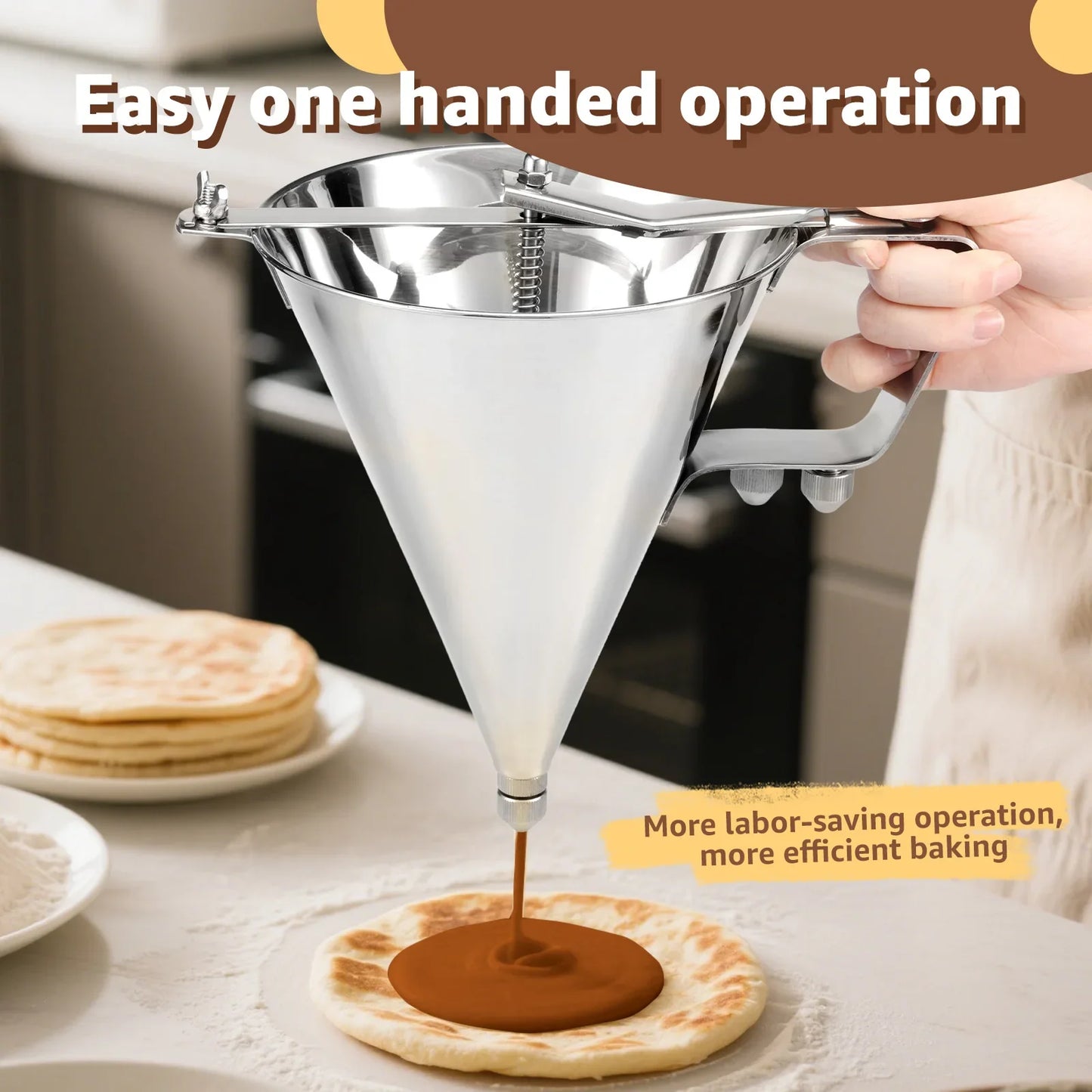 Stainless Steel Funnel Dispenser Octopus Balls Batter Baker Cooking Tool with Rack Cupcake Pancake Batter Maker Kitchen Tools