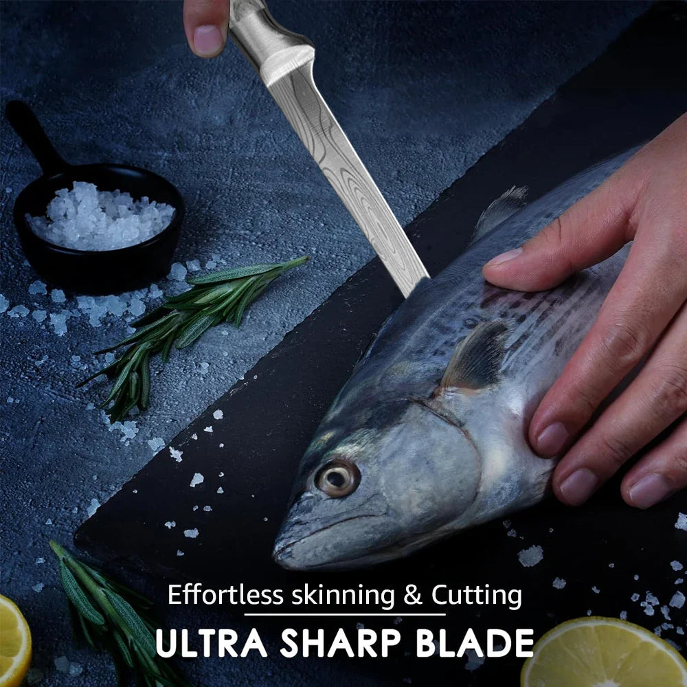 Fishing Knife Stainless Steel Boning Knife Meat Cleaver Butcher Pro Chef Kitchen Knife for Slicing Fish Fruit Vegetable Cooking