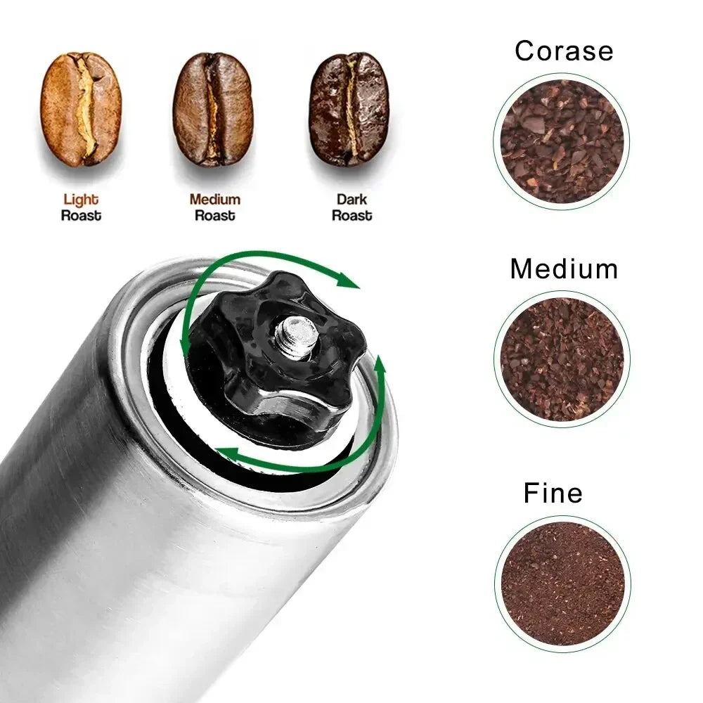 Kitchen Accessories Tool Manual Coffee Grinder Portable Coffee Bean Grinders Mini Stainless Steel Easy Hand Handmade Mill Foamer