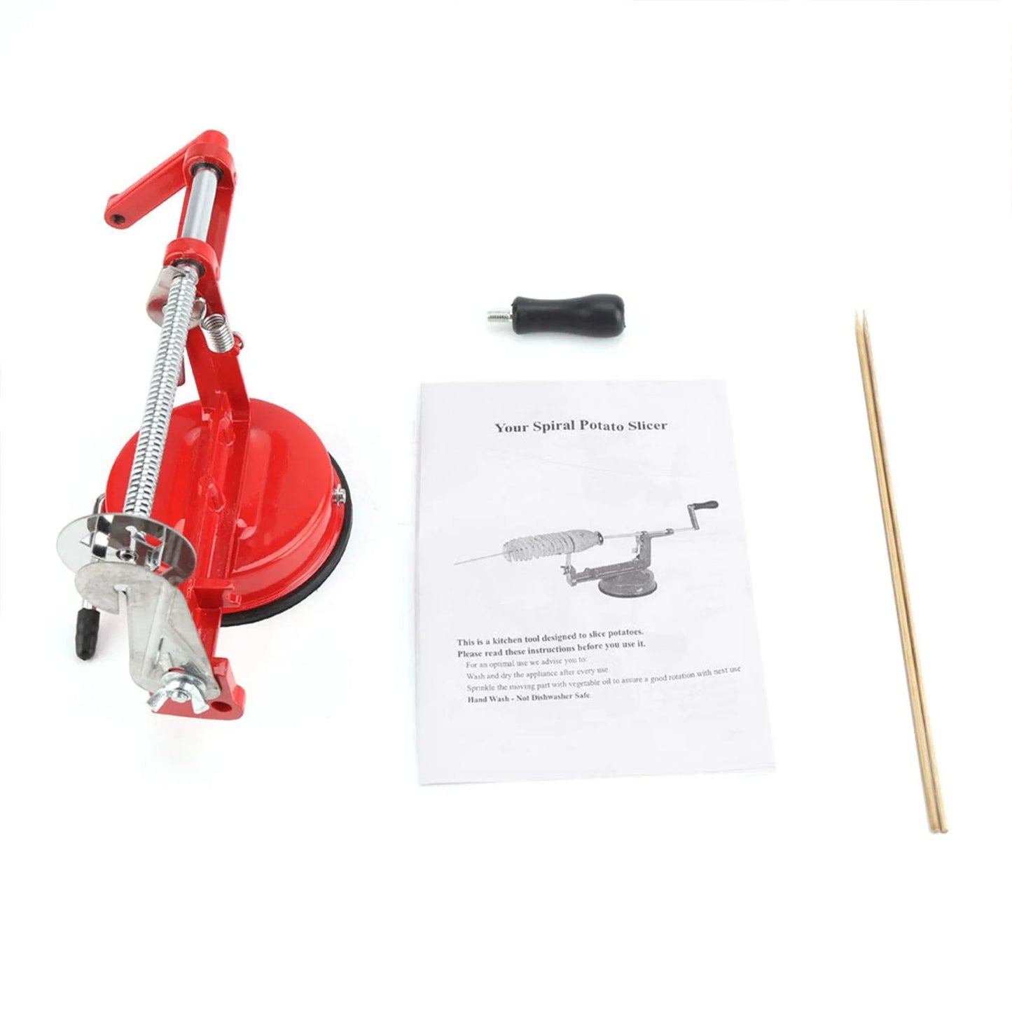 Stainless Steel Hand Crank Manual Spiral Potato Chips Twister Cutter Suction Base Kitchen Tool